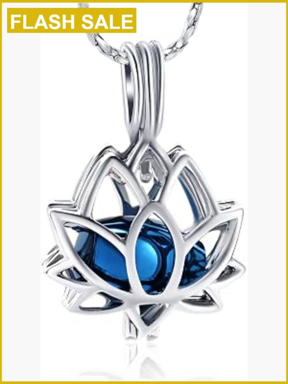 Lotus Flower Cremation Ashes Pendant Necklace Memorial Keepsake Urn Jewelry